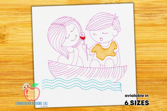 Boy Propose Girl with Rose Quick Stitch