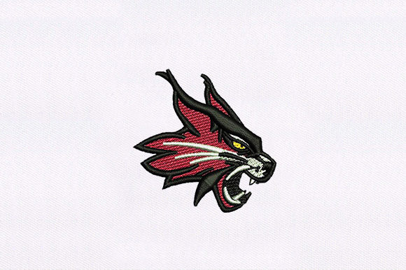 Caracal Cat Face Embroidery Design