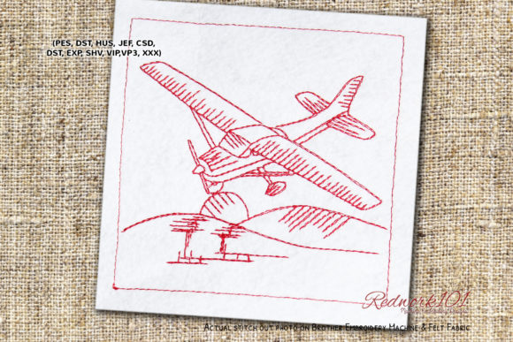 Cessna 172 Redwork: A Seasonal Embroidery Gem