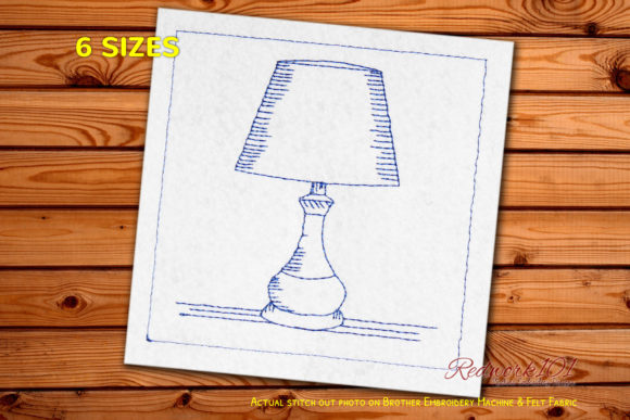 Electric Bedside Lamp Redwork