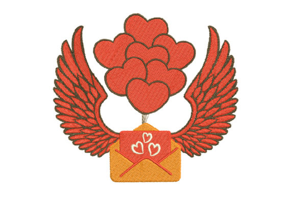 Envelope with Heart and Wings