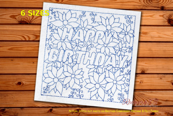 Happy Birthday with Flowers Pattern