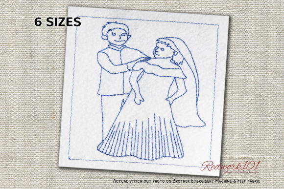Happy Couple Bluework: A Thoughtful Embroidery Design for Meaningful Gifts