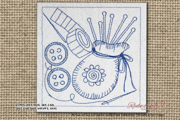 Knitting and Sewing Accessories Redwork