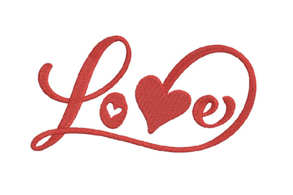 Red Calligraphy Word Love