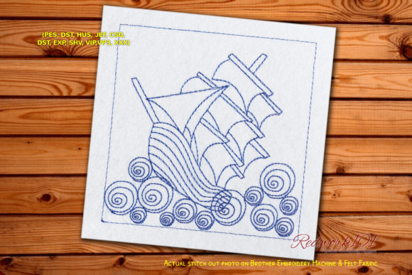 Sailing Ship Bluework: A Boutique Sweatshirt Embroidery Review