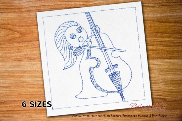 Viola Player Redwork