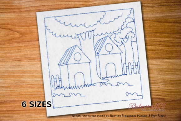 Wooden House Lineart: A Seasonal Embroidery Staple
