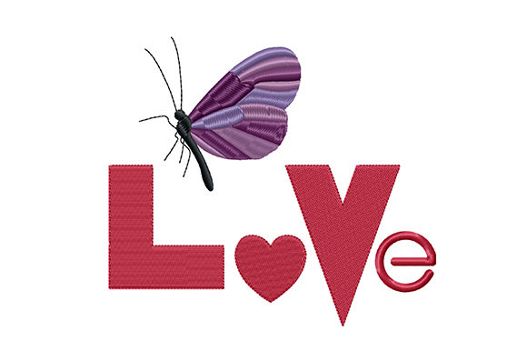 Word Love and Butterfly