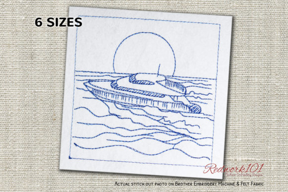 Yacht Redwork: A Nautical Holiday Embroidery Gem